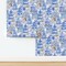 Pagoda Forest Chinese Chinoiserie Lanterns Leopard Blue White Toile Cobalt Asian Trending Custom Removable Wallpaper by Spoonflower Peel & Stick Wallpaper 2FT Wide